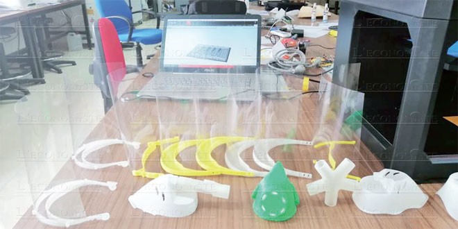 Destinées au staff médical, ces visières assurent une protection totale le long de la journée et peuvent être désinfectées facilement.