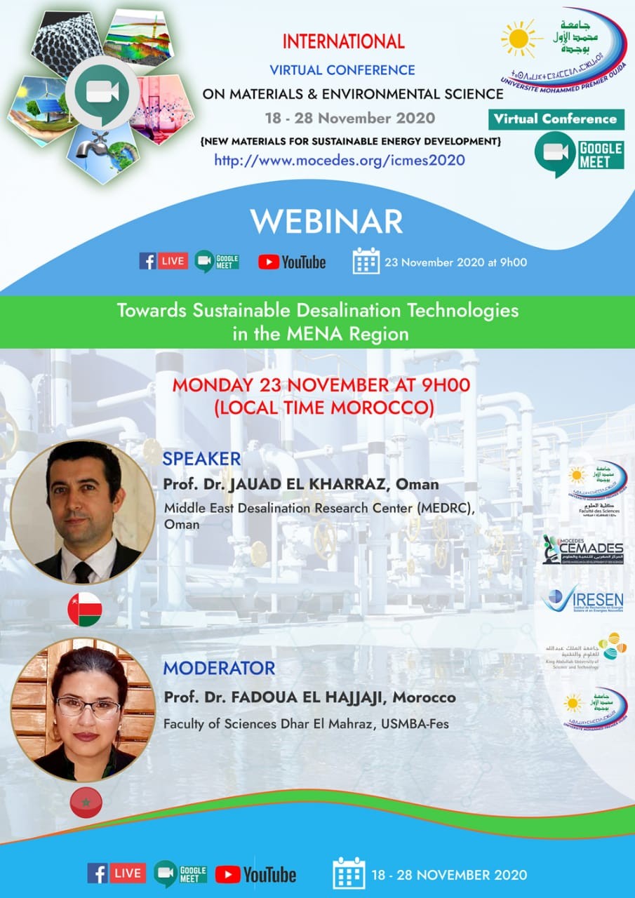 Towards Sustainable Desalination Technlogies in the MENA Region