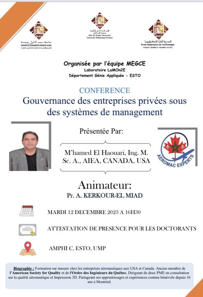 Conférence: Gouvernance des entreprises privées sous des systèmes de management